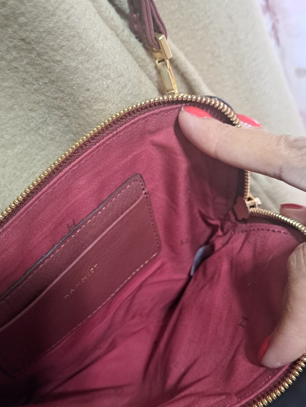 Hammitt Pebbled Leather Crossbody in Plum with Gold Hardware - Picture 2 of 4